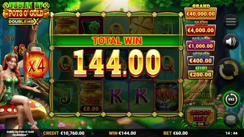 Dublin Up Pots O'Gold - base game win