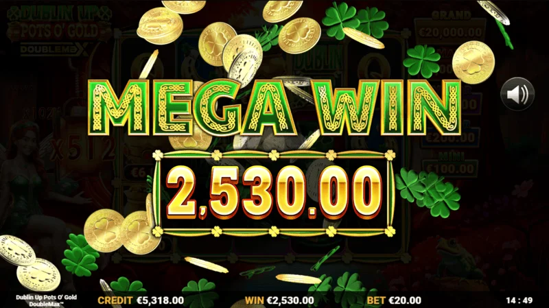 Dublin Up Pots O'Gold - big win in the bonus