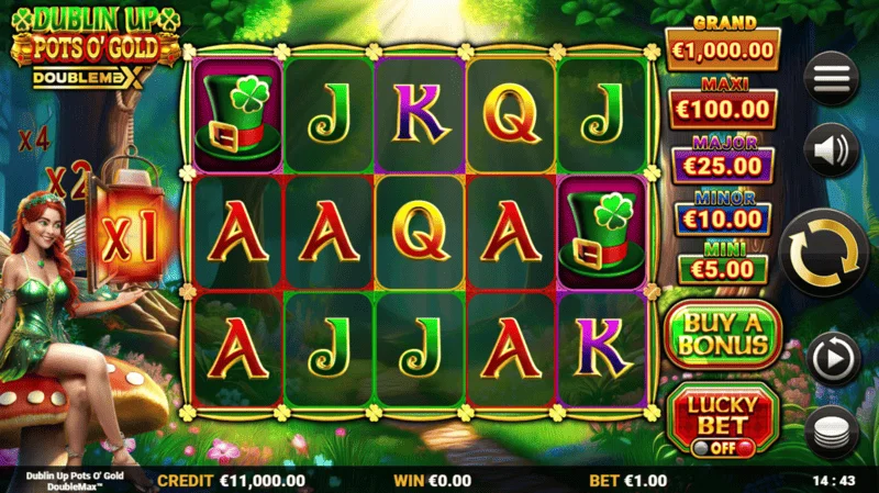 Dublin Up Pots O'Gold - main game screen